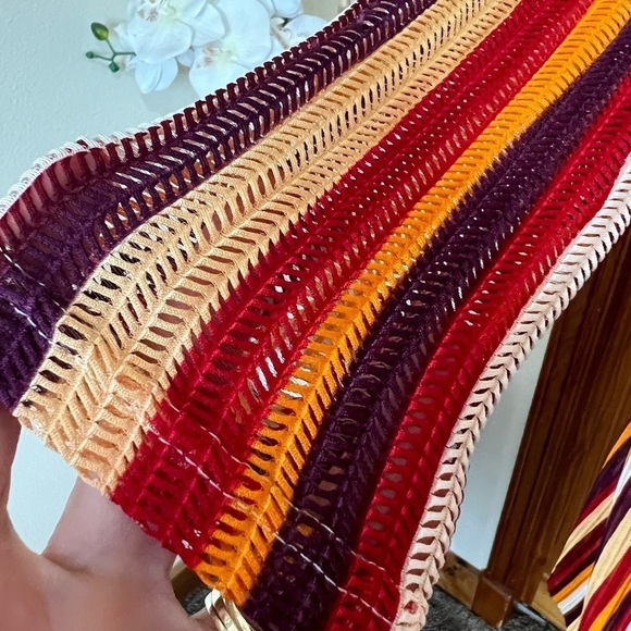 NWT Zara Small Stripe Crochet Knit Stripe Dress Long Sleeve Coverup - Picture 7 of 12